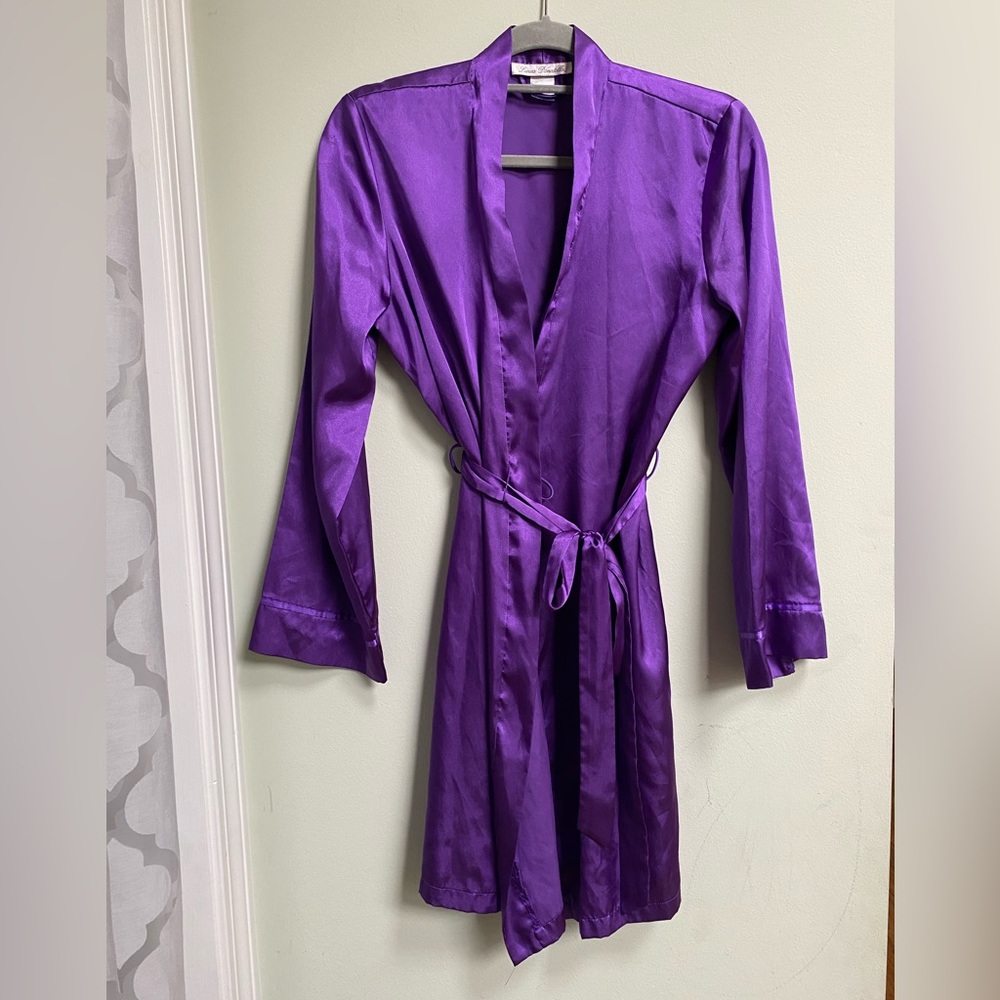 Purple robe size small medium bridal robe bridal shower bachelorette